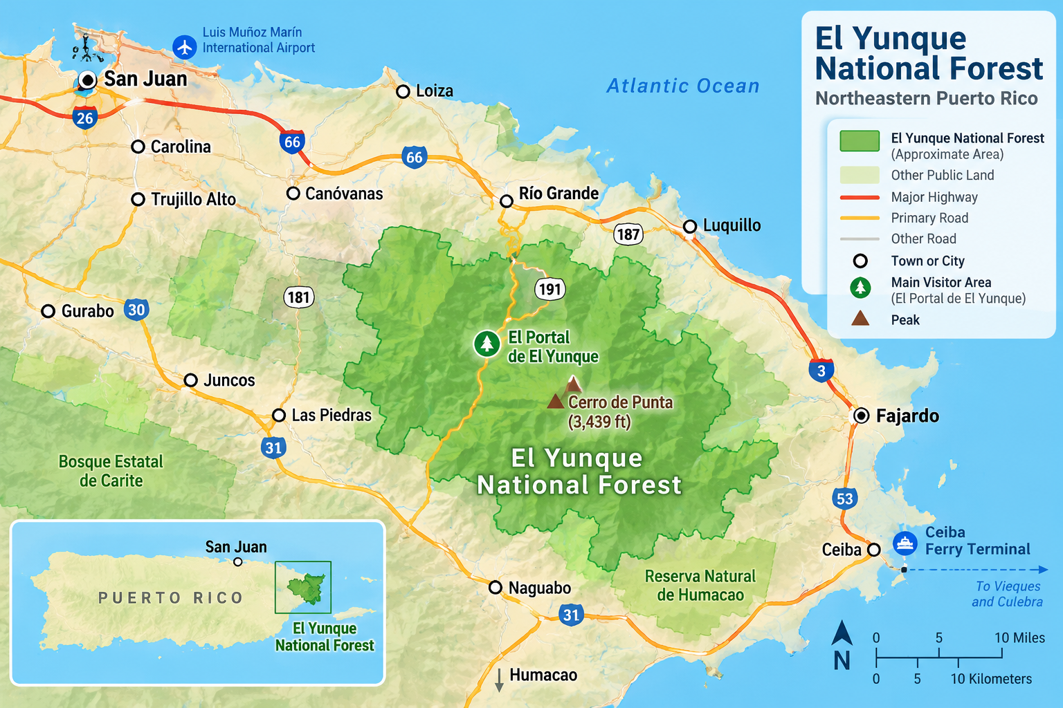 El Yunque location map