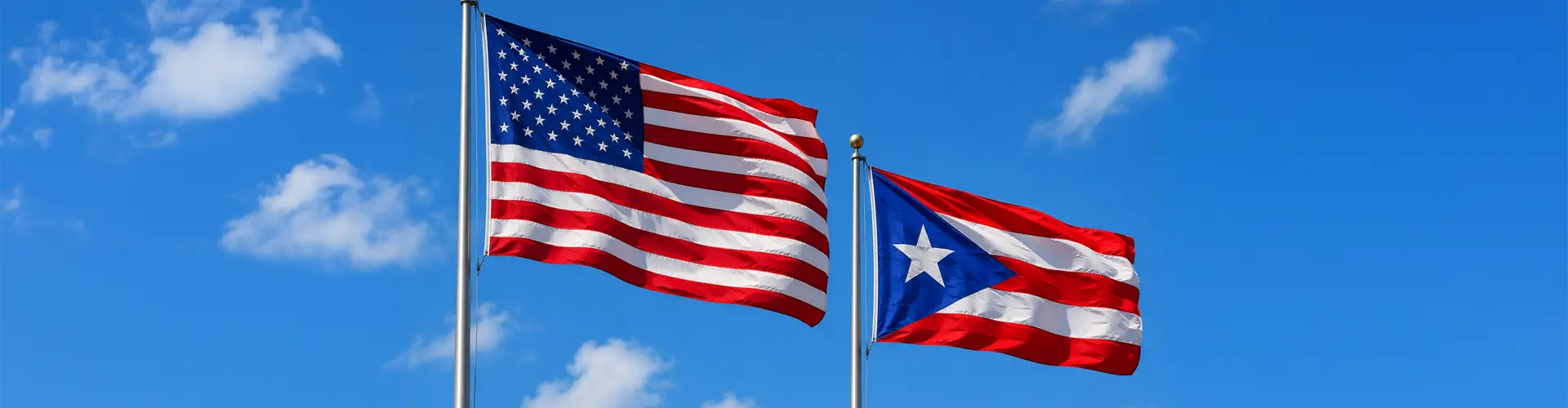 American and Puerto Rican flags