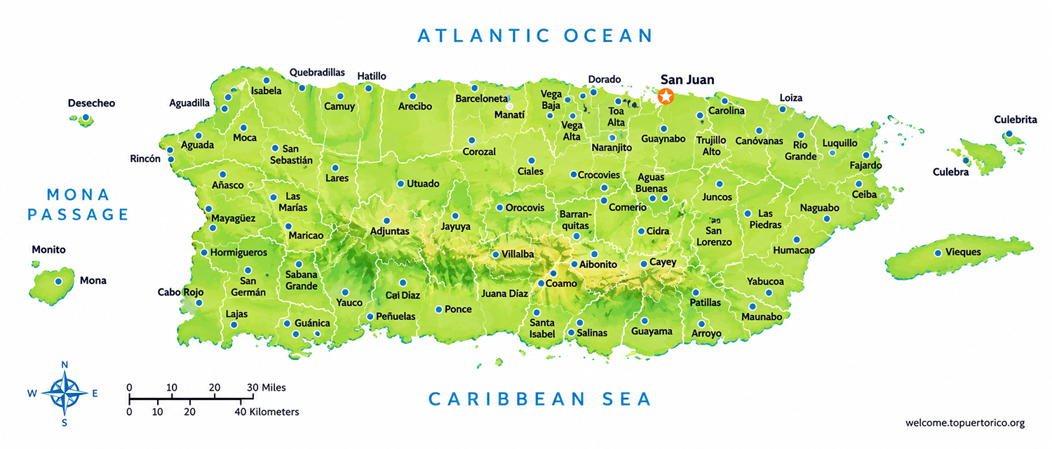 Map of Puerto Rico