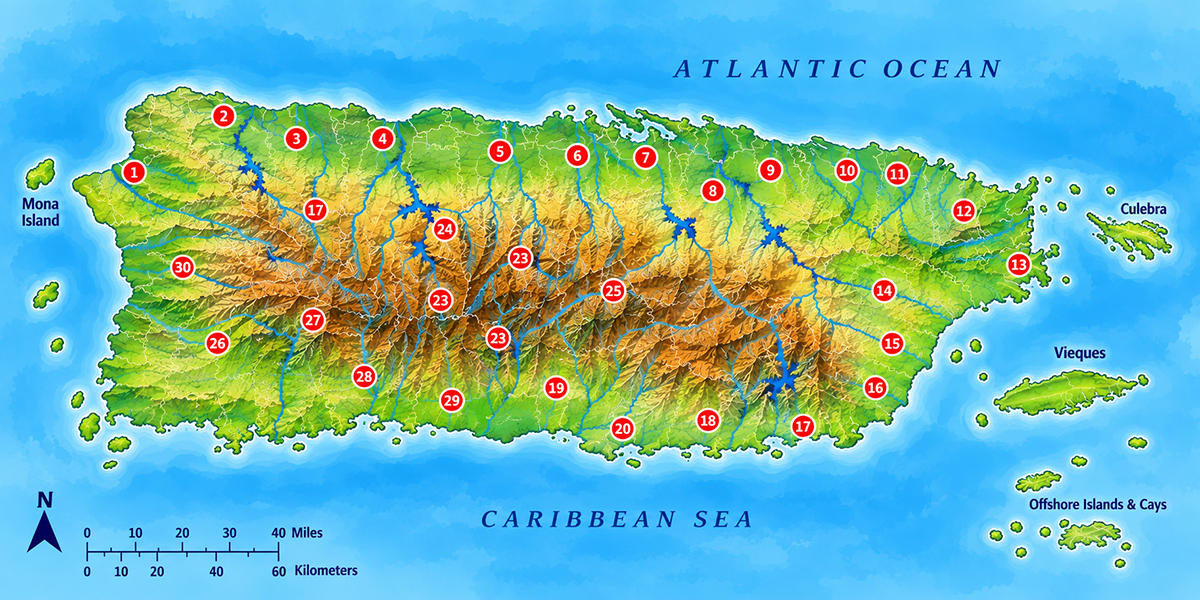 Map illustrating Rivers locations