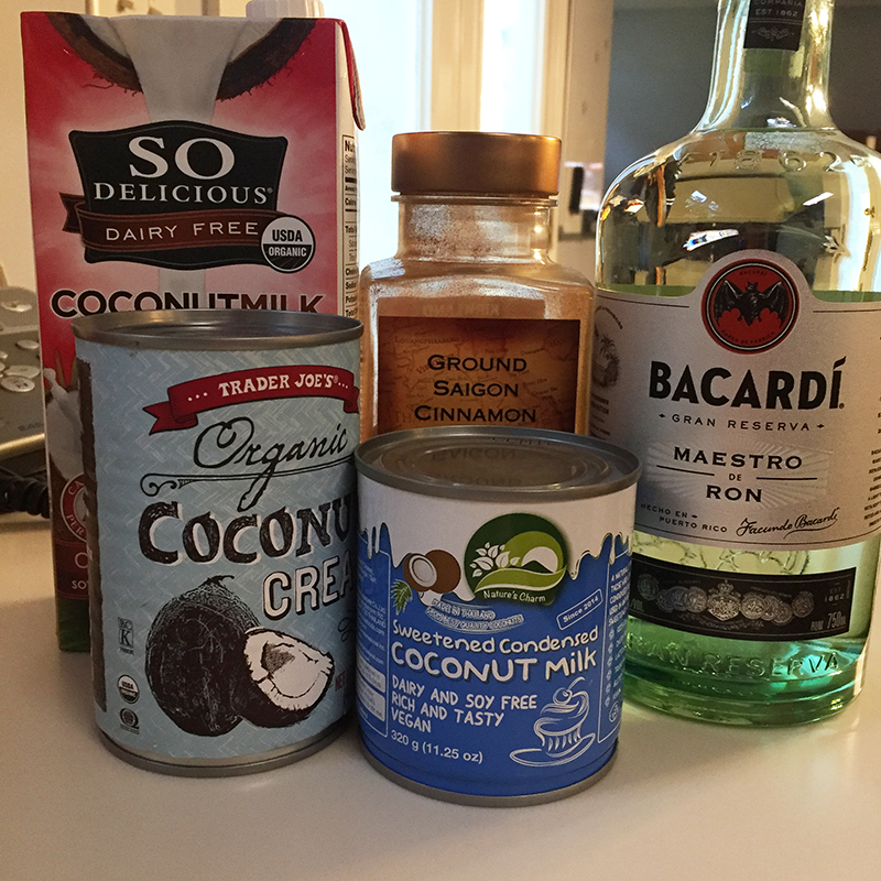 Coquito ingredients