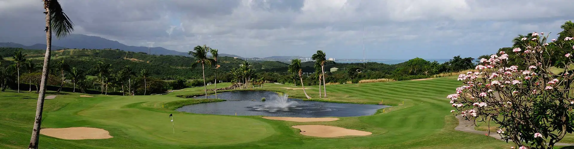 View of the 18 hole golf course found in El Conquistador hotel, Fajardo, Puerto Rico