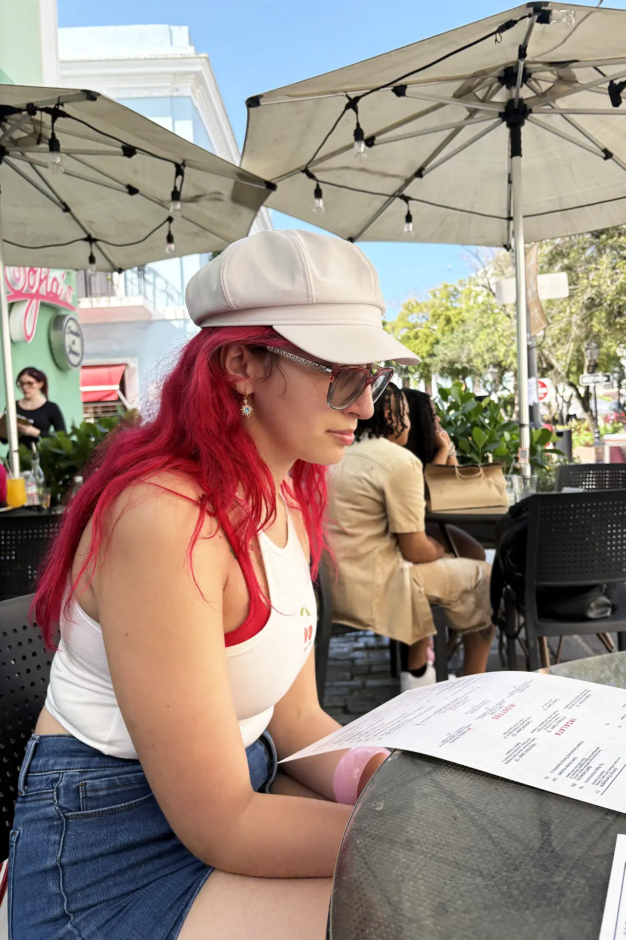 Mireya having lunch in Old San Juan