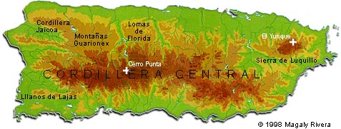 Topographic Map Of Puerto Rico Puerto Rico's Topography